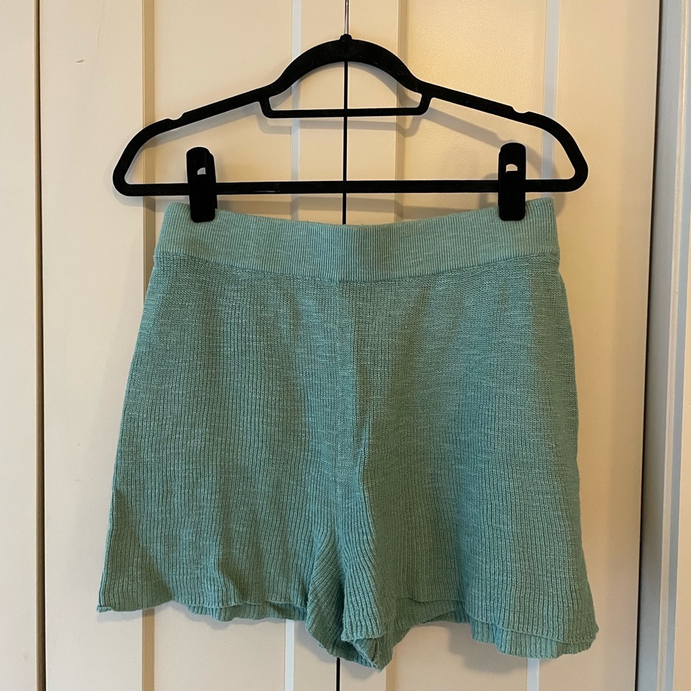 Free people Teal Knit shorts size medium